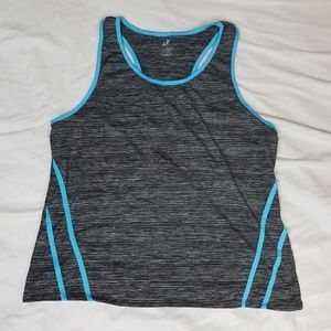 Plus Size Gray and Blue Active Top